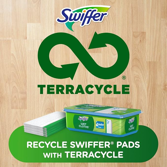 Sweep + Mop, Wet Pads Refill, Floor Cleaner for Dirt, Dust, Hair, Cleaning Cloths for Mopping Home, Bathroom, Kitchen, All Purpose Multi-Surface Floor Wipes, Fresh and Gain, 36ct