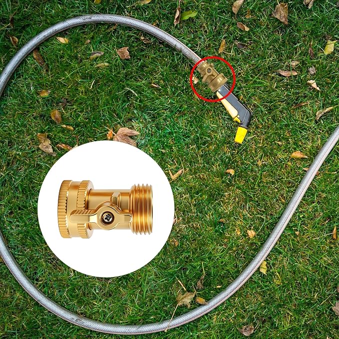 Xiny Tool Brass Garden Hose Shut Off Valve, 4 Pack Heavy Duty 3/4 Inch Solid Brass Garden Hose Shut Off Valve with 4 Extra Rubber Washers
