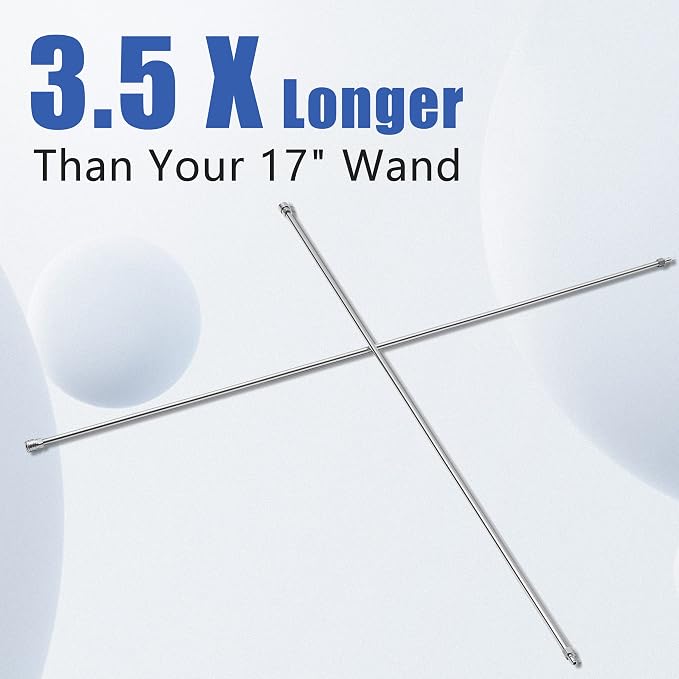 Pressure Washer Wand Extension, 120 Inch Stainless Steel Wand | Replacement Pressure Washer Lance, Power Washer Extender Wand, 1/4" Quick Connect Fitting, 4000 PSI(2 Wands – 60" Each Wand )