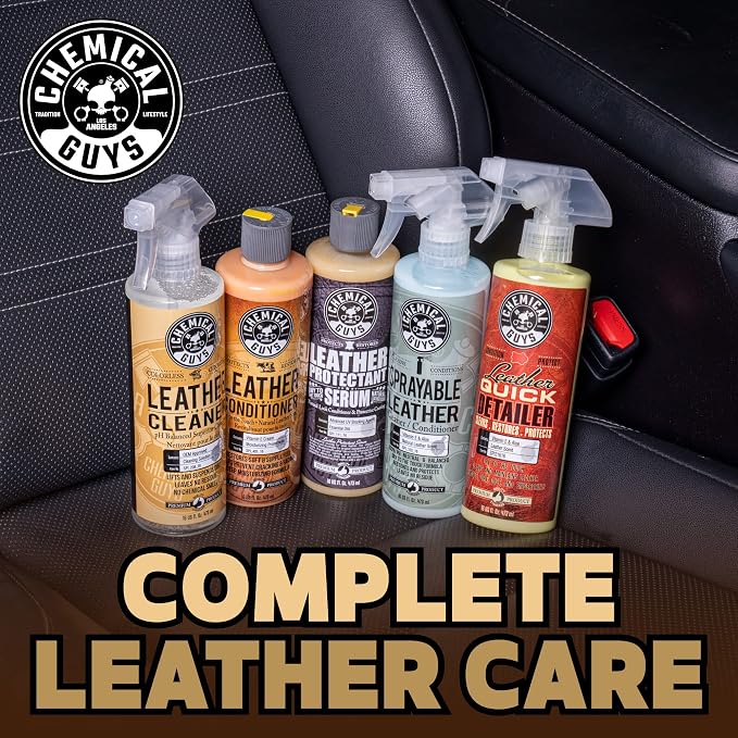 Chemical Guys, Colorless & Odorless Leather Cleaner for Interiors, 1 Gallon | For car seats, furniture, apparel, boots, pH balanced for natural, synthetic, faux and pleather, professional size