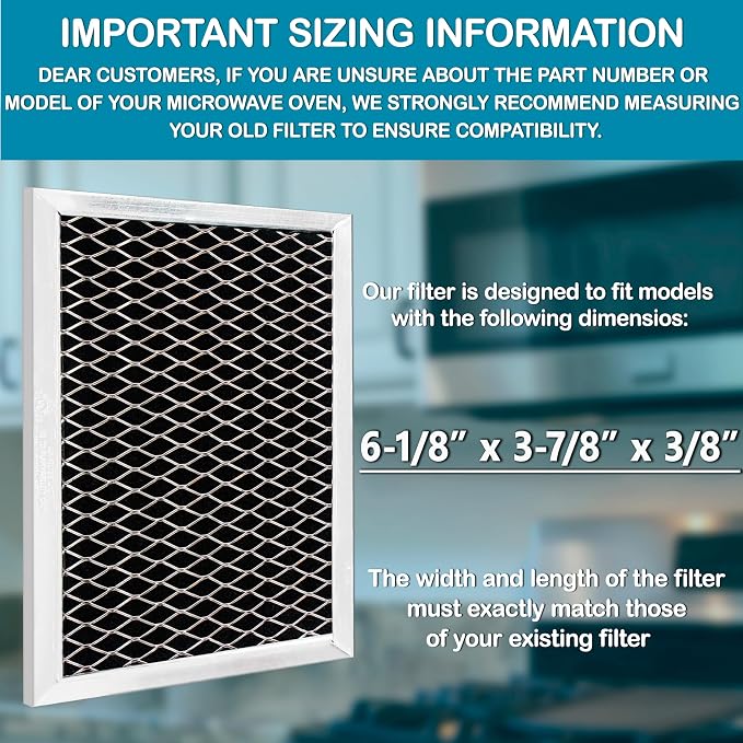 Replacement Charcoal Filter JX81J - 6.12" x 3.87" (4 Pack) – Microwave Recirculating Charcoal Filter Compatible with GE WB02X11124 WB06X10823, WB02X11536, Samsung DE63-00367G, Fits GE Microwave Ovens