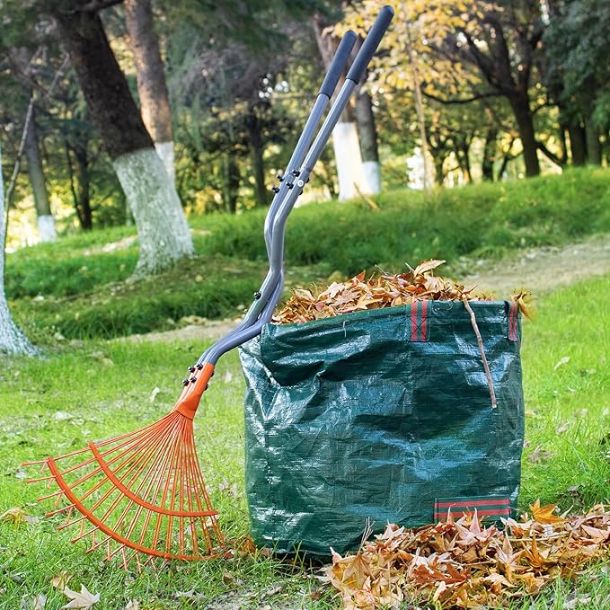 Walensee Leaf Grabber Rake, Long Handle Yard Debris Collector for Lawn | Scoop Leaves, Grass Clippings And Yard Debris Without Bending Or Touching. Steel Claws Secure Waste For Quick Cleanup.