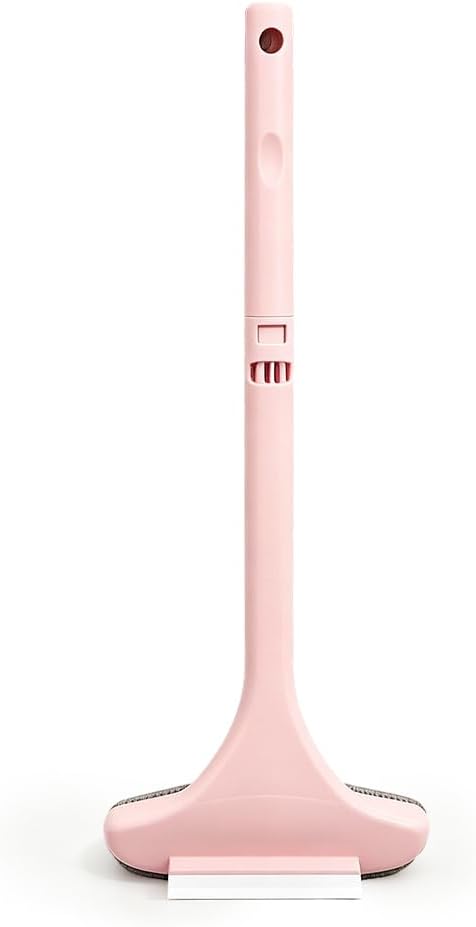 2 in 1 Window Screen Cleaner Brush Tool with Squeegee - Mesh Cleaner Brush,Multi-Purpose Detachable Cleaning Brush for Patio, Door, Mesh Screen (Pink)