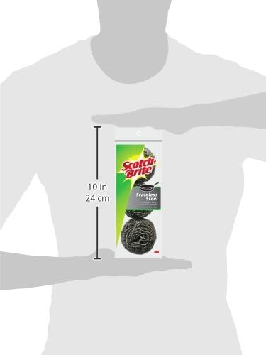 Scotch-Brite Stainless Steel Scrubbers,Scouring Pads for Cleaning Tough Baked-On Messes,Metal Scrubbers for Cleaning Dishes,3 Scrub Pads,(Pack of 8)