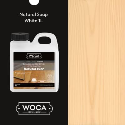 WOCA Natural Soap, White |1L| - Concentrated Wood Cleaner for oil finished hardwood floors, tables, millwork, cutting boards, countertops and butcher block
