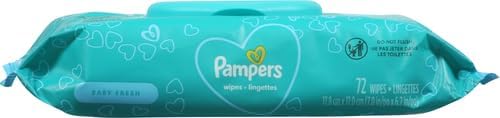 Pampers Baby Wipes, Complete Clean Baby Fresh Scented Wipe, Gently Cleans Head to Toe, 72 Total (1 Flip-Top Packs) (Pack of 8)