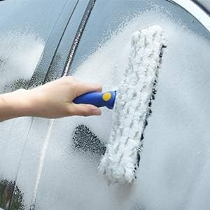Window Washing Kit with Extension Pole, 10" Squeegee & 11" Microfiber Scrubber Combi with Stainless Steel Pole, Window Cleaner for Car, Sliding Door,Shower Glass Door-Swivel Style-2 Pads