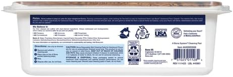 Bona Hardwood Floor Disposable Wet Cleaning Pads - 12 Pads per Pack - unscented - Use Mops - Residue-Free Floor-Cleaning Solution for Wood Floors,(Pack of 6)