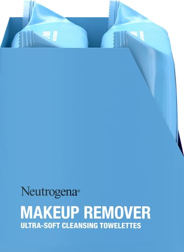Neutrogena Makeup Remover Micellar Wipes for Face Daily Gently Removes Oil Dirt and Waterproof Makeup in a Simple Fully Plant-Based Cloth, 25 Count (Pack of 24)