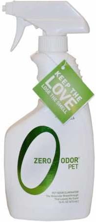 Zero Odor Pet Odor Eliminator, Air and Surface Odor Remover for Carpet, Furniture, and Pet Beds, Trigger Spray, 16 fl oz