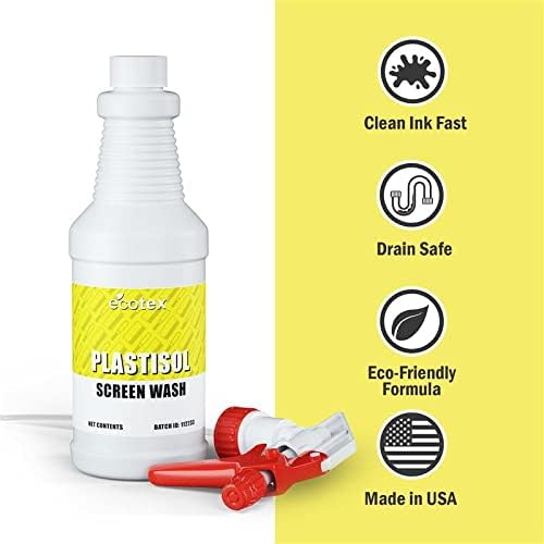 Ecotex Plastisol Ink Remover & Screen Wash - Screen Printing Cleaner, GL | Soy-Based Plastisol Ink Remover & Screen Wash - Dissolves Ink Fast, Drain-Safe, Biodegradable, Low Odor, Low VOC - 1 Gal.