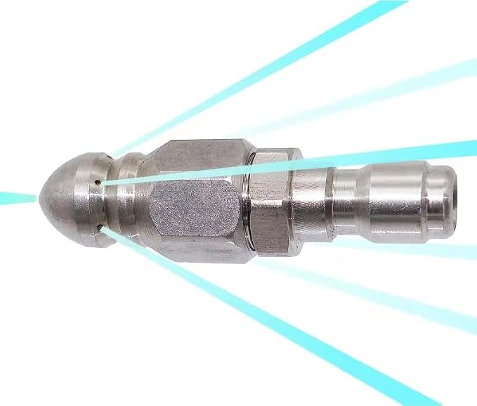MIZORLIE Pressure Washer Sewer Jetter Nozzle Stainless Steel,1/4''Connector | Mini Compact Durable Jet Nozzle,Pressure Drain Hose Nozzle,1/4'' Quickly Connector, 5000 PSI (1 set)