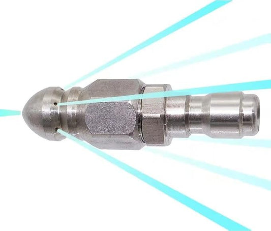 MIZORLIE Pressure Washer Sewer Jetter Nozzle Stainless Steel,1/4''Connector | Mini Compact Durable Jet Nozzle,Pressure Drain Hose Nozzle,1/4'' Quickly Connector, 5000 PSI (1 set)