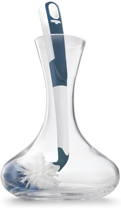 Unger 12.7” Flexible Glass and Bottle Scrub Brush, Extra-Long, Non-Scratch Cleaning Scrubber for Water Bottles, Travel and Coffee Mugs, Pitchers, Vases, Decanters, Glassware