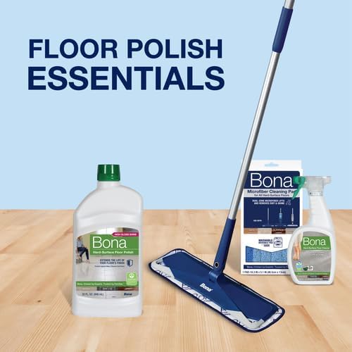 Bona Multi-Surface Floor Polish - 32 fl oz - High Gloss Shine - Protects and Renews Stone, Tile, Laminate, and Vinyl Flooring - Covers 500 sq ft