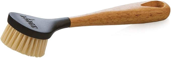 Lodge Scrub Brush - Durable Cast Iron Cookware Cleaning Brush with Ergonomic Handle - Reusable Kitchen Cleaning Tool for Skillets, Griddles & Dutch Ovens - 10 Inches