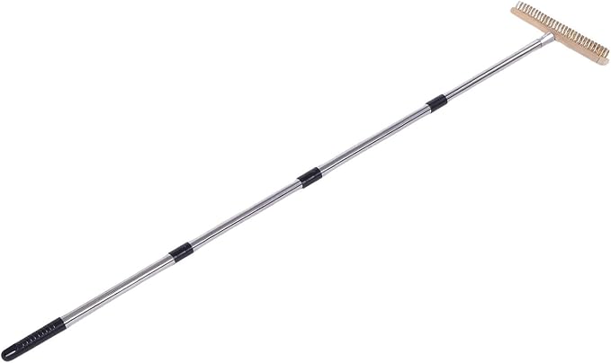 Duty Stainless Steel Wire Scrub Brush with 45° Angled Head Handle for Patio Deck Garage Concrete Floor Moss Remover