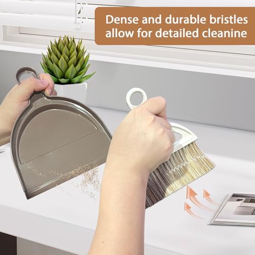 Small Mini Hand Broom Dustpan : Small Broom and Dustpan Set, Mini Broom and Dustpan Set, Mini Dustpan and Brush Set for Cat Litter, Kitchen, Tables, Countertops, Cars, etc.