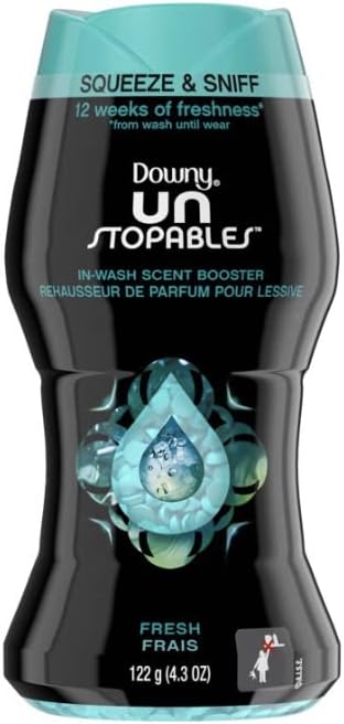 Downy Unstopables Laundry Scent Booster Beads for Washer, Fresh Scent, 4.3 Ounces (4 PACKS)