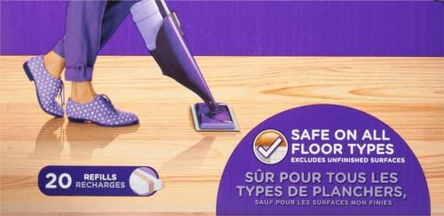 Swiffer WetJet Mops for Floor Cleaning, Hardwood Floor Cleaner Spray Mop Pad Refill, 20 Count