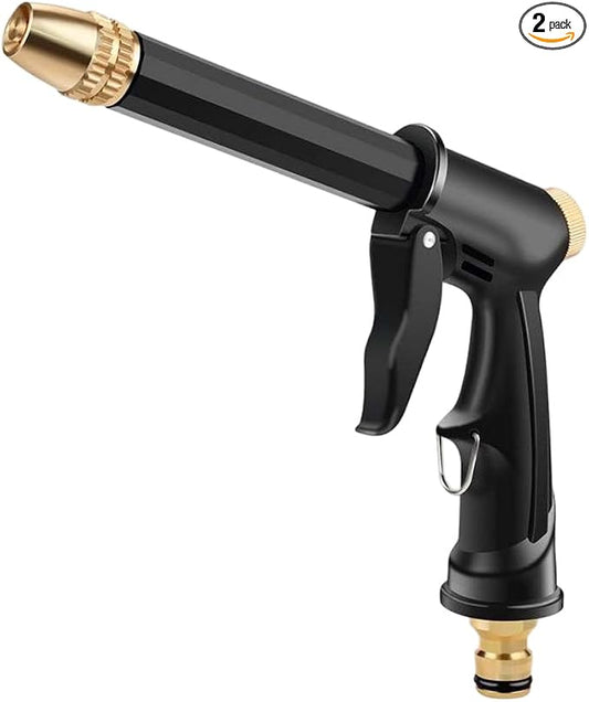 High Pressure Hose Nozzle with 4 Spray Modes, Adjustable Water Spray Gun, Metal Garden Hose Sprayer for Car Wash, Plant Watering, Patio & Outdoor Cleaning (2, Washer Only)