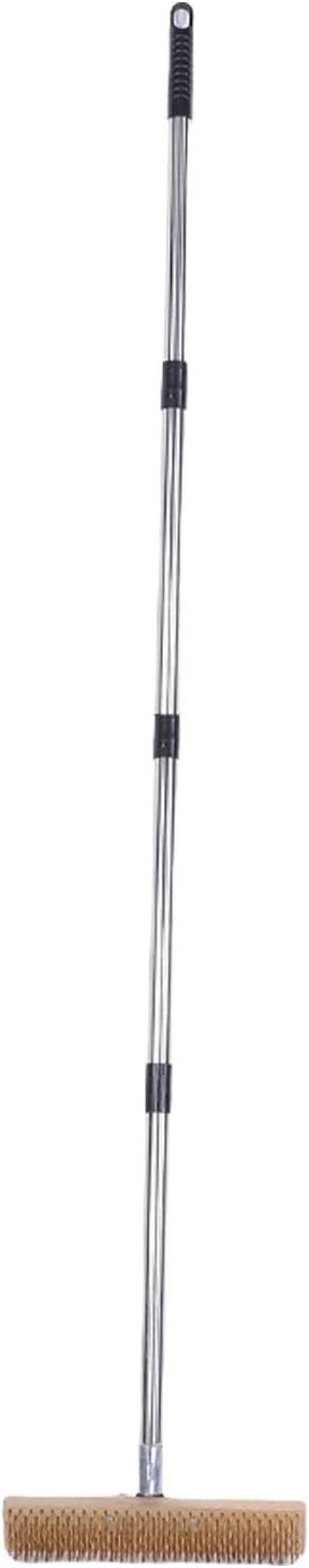 AYNEFY Long Handle Scrub Brush Stainless Steel Wire Scrub Brush Outdoor Tool Deck for Patio Concrete Garage Floors Supplies (30cm / 11.8in)