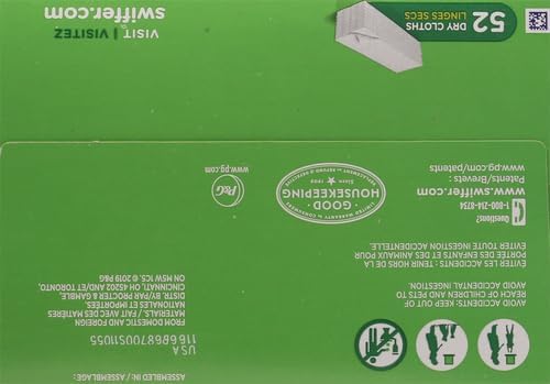 Swiffer Sweep + Mop,Dry Pads Refill,Floor Cleaner for Dirt,Dust,Hair,Cleaning Cloths for Mopping Home,Bathroom,Kitchen,Dust Mop,Floor Duster,Unscented,52ct,(Pack of 3)