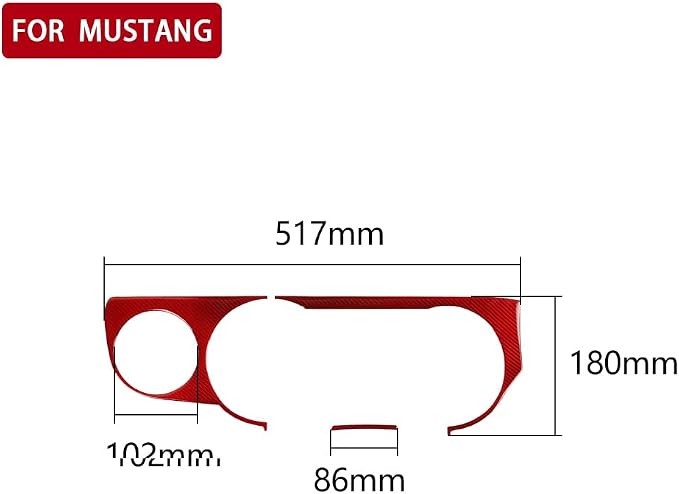 Real Carbon Fiber Trim for Ford Mustang Accessories | for 2009 2010 2011 2012 2013 2014 Instrument Panel Center Dash Cover Interior Thick Overlay Decal