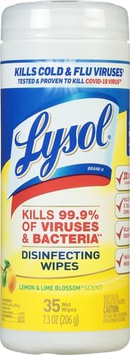 Lysol Disinfectant Wipes, For Disinfecting, Deodorizing, and Cleaning, Lemon & Lime Blossom, 35ct (Pack of 2)