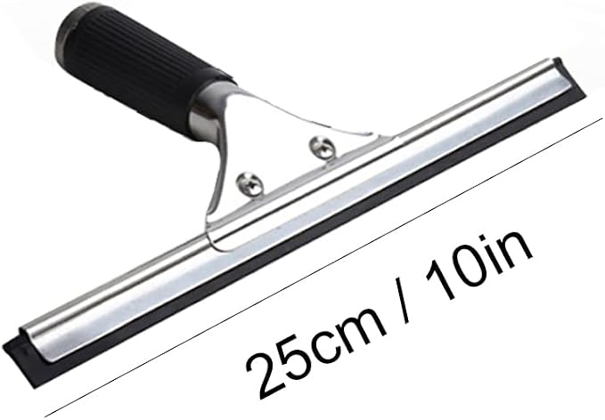 Black 25cm 10in Non-Slip Handle Window Squeegee for Car Windshield, Mirror, Sink, Bathroom, Ceramic Tiles (10in/25cm, Black)