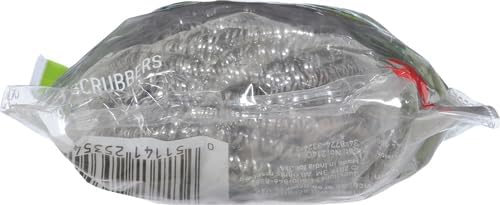 Scotch-Brite Stainless Steel Scrubbers,Scouring Pads for Cleaning Tough Baked-On Messes,Metal Scrubbers for Cleaning Dishes,3 Scrub Pads,(Pack of 8)