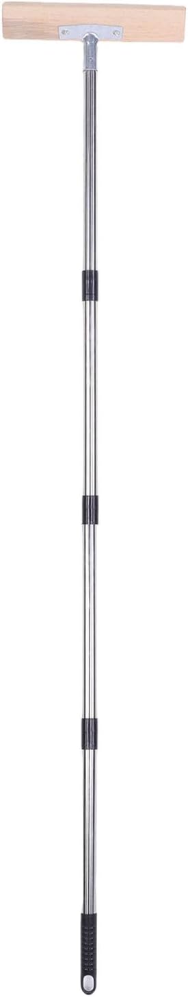 Haofy Stainless Steel Wire Scrub Brush, Outdoor Tool with 48.8 Inch Adjustable Handle for Patio Concrete Garage Floors Deck Moss Grime Removal (30cm / 11.8in)