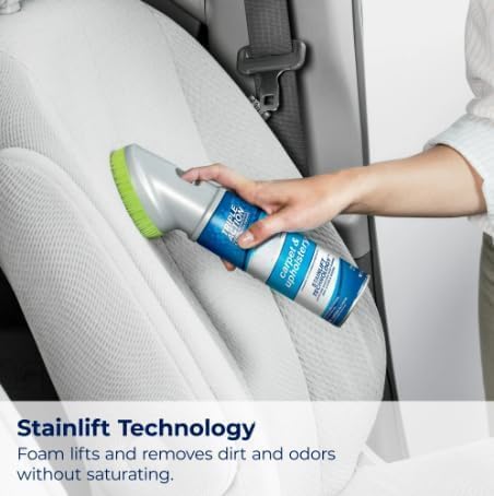 Carpet & Upholstery Foam Cleaner with Built-In Brush, Deep Cleaning Spray for Stains, Odor Removal & Fabric Refresh – 12 oz Easy-Use Foam for Home, Car Interior, Sofa & Rugs