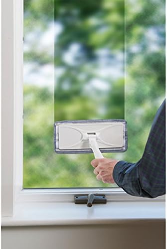 UNGER SpeedClean Indoor Window Cleaner, Household Cleaning Supplies, Works with Glass and Natural Cleaners and Solutions, Attracts Dust and Dirt, Reusable Microfiber Pad (Pack of 8)