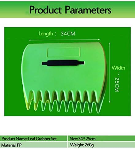 Leaf Grabber Set Paw Handheld Hazelnut Leaf Scoop Fast Lawn Remove Fallen Collection Great Tool Lawn Claw Leaf Blade Used to Pick Up Leaves, Grass Clippings, Trash (Green)