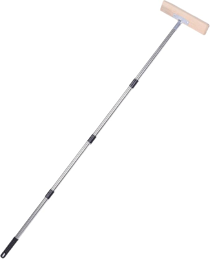 Stainless Steel Scrub Brush, Heavy Duty Deck Brush with 160cm Extendable Handle for Concrete Patio Moss Grime Removal
