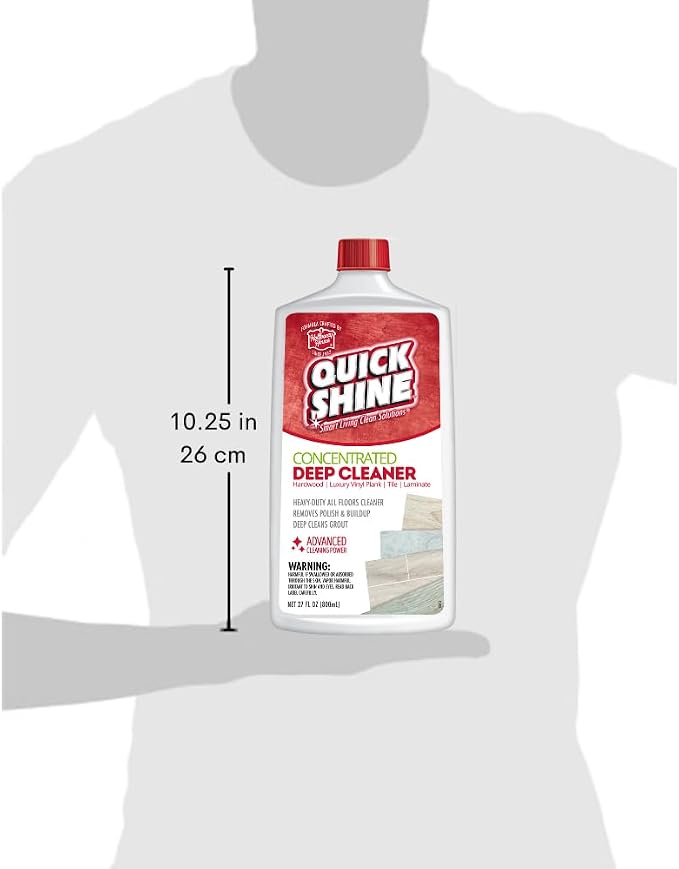 Quick Shine Multi Surface Deep Floor Cleaner and Remover 27oz | Removes Wax Build-Up, Revitalizes Floors & Cleans Grout | Use on Hardwood, Laminate, LVT, Tile and Stone | Pro-Level Cleaning