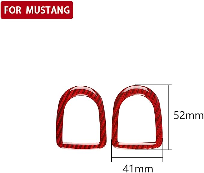 Real Carbon Fiber Trim for Ford Mustang Accessories | for 2009 2010 2011 2012 2013 2014 Inner Door Lock Pin Panel Frame Interior Thick Overlay Decal