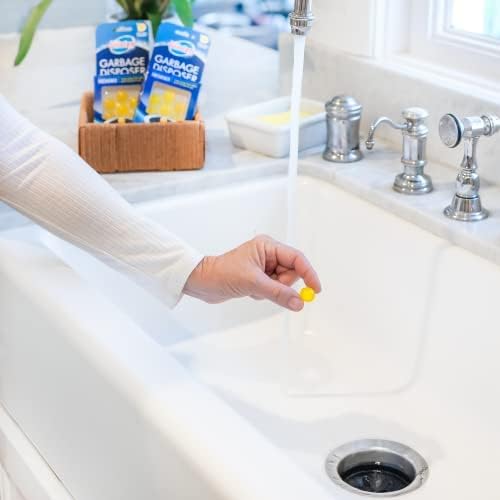 Glisten Disposer Care Freshener, Odor Eliminator, Quick & Easy-to-Use Garbage Disposal Freshener, Lemon Scent, 10 Use