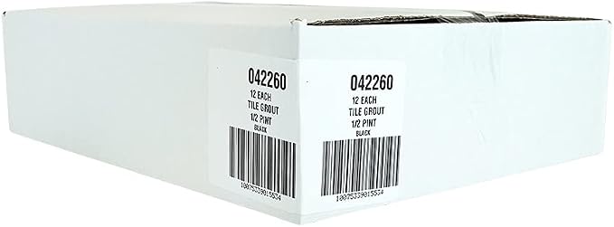 Red Devil 042260 Pre-Mixed Tile Grout - Professional Quality, Excellent Adhesion, Ideal for Wall & Floor Use - 1/2 Pint, Black, Pack of 12, Made in USA