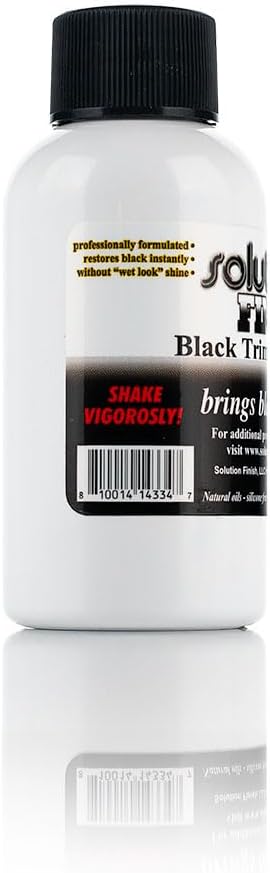 Solution Finish - Black Plastic & Vinyl Trim Restorer - Use for Car and Truck Detailing, No Wet Look, Instantly Revives Color to Trim, Bumpers, Mud Flaps, Etc., Black (2 oz)