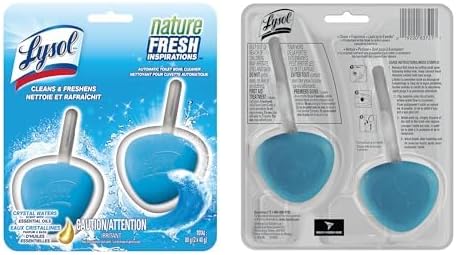 Lysol Automatic In-The-Bowl Toilet Cleaner, Cleans and Freshens Toilet Bowl, Atlantic Fresh Scent, 2 Count (Pack of 1)