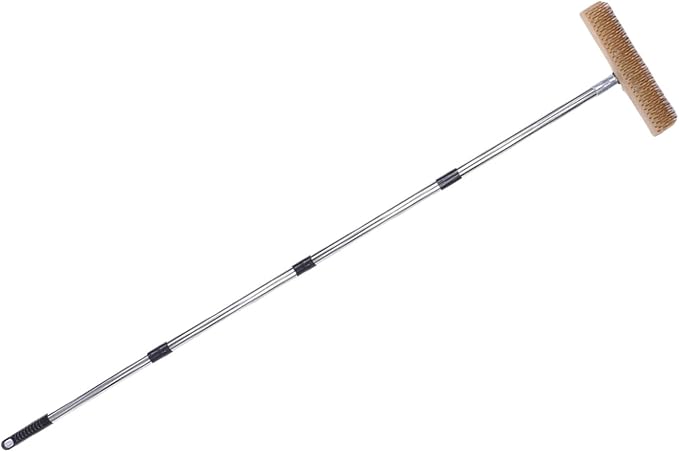 Duty Stainless Steel Wire Scrub Brush with 45° Angled Head Handle for Patio Deck Garage Concrete Floor Moss Remover