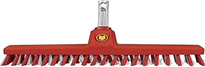 WOLF Garten SB 350 M Scrubber, Red - Weather-Resistant Bristles, 35 cm Working Width, for Hard Floor, Made in Germany