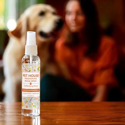 One Fur All Pet Air Freshener 4 OZ Concentrated Room Spray for Pet Odor, Vanilla Sandalwood, Pack of 1