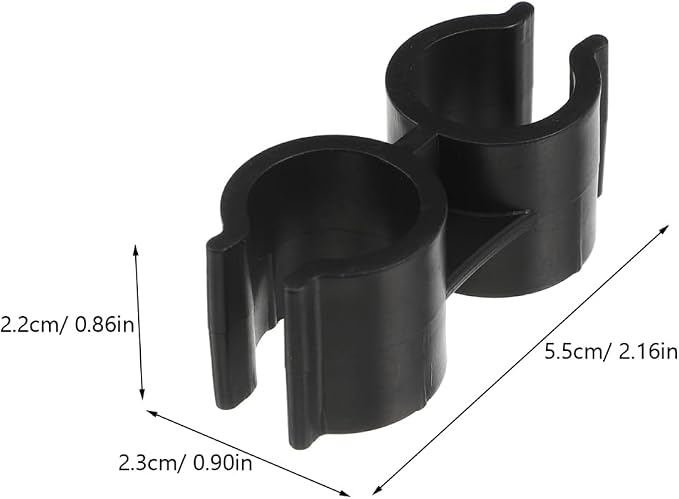 BESPORTBLE 4pcs Broom Connection Buckle - Plastic Dustpan Clip & Broom Holder Connector for 1.8-2cm Pipes: Room Organization Storage Organizer Black