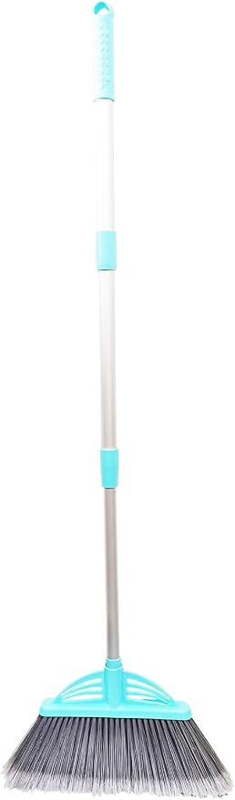 Mini Broom and Dustpan and Telescopic Rod Long Handle Broom, Camping Cleaning Tools, Light Blue