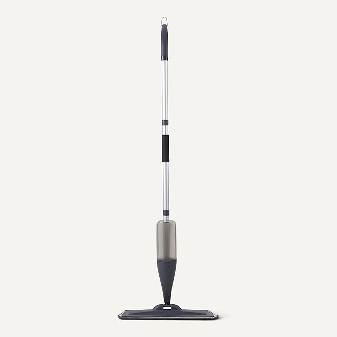 Amazon Basics Dry and Wet Floor Spray Mop, 360-Degree Swivel Spray Mop for Hardwood, Tile, Laminate, Vinyl Floor Cleaning with 16.9 oz Refillable Tank, 49-inch, 3-Pack Washable Microfiber Pads