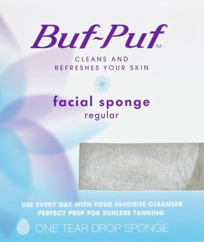 Buf-Puf Facial Sponge, Exfoliating | Dermatologist Developed | Reusable | White | Pack of 3
