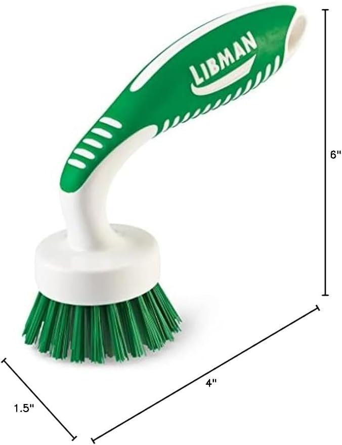 Libman Curved Kitchen Brush, Cleaning Scrub Brushes, Ergonomic Dish Scrubber Cleaner 3 PK